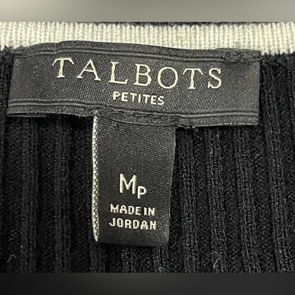 Talbots V-Neck Bow Front Ribbed Top Medium Petite - Picture 8 of 9